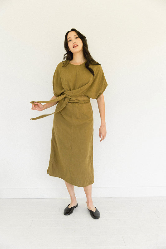 Chic Dolman Dress in Tapenade