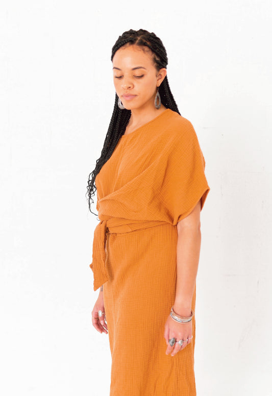 Chic Dolman Dress in Meerkat Shade