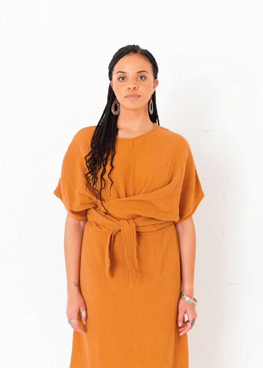 Chic Dolman Dress in Meerkat Shade