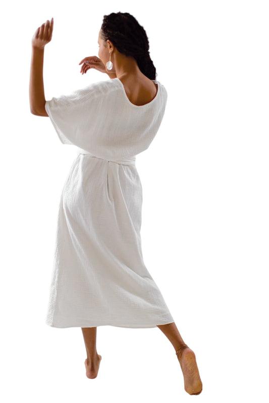 Chic Dolman Dress in Dove
