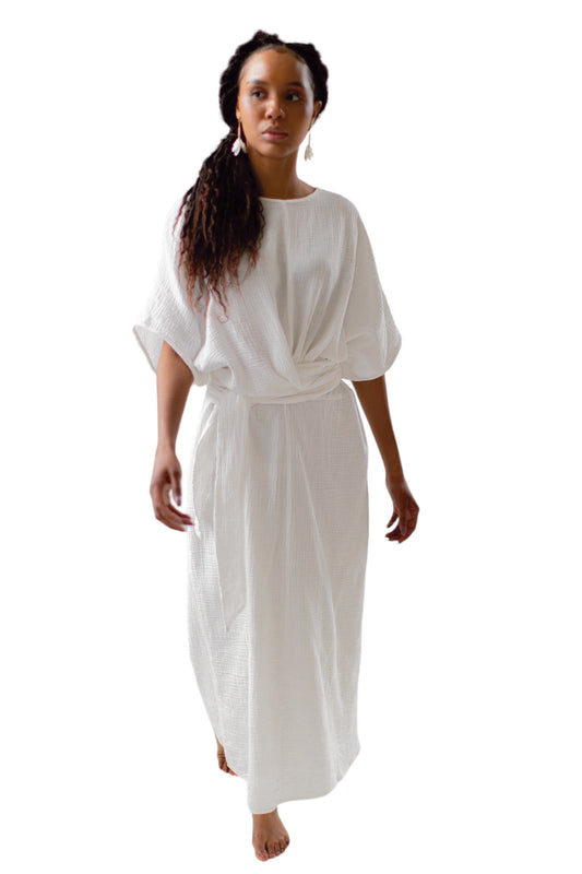 Chic Dolman Dress in Dove