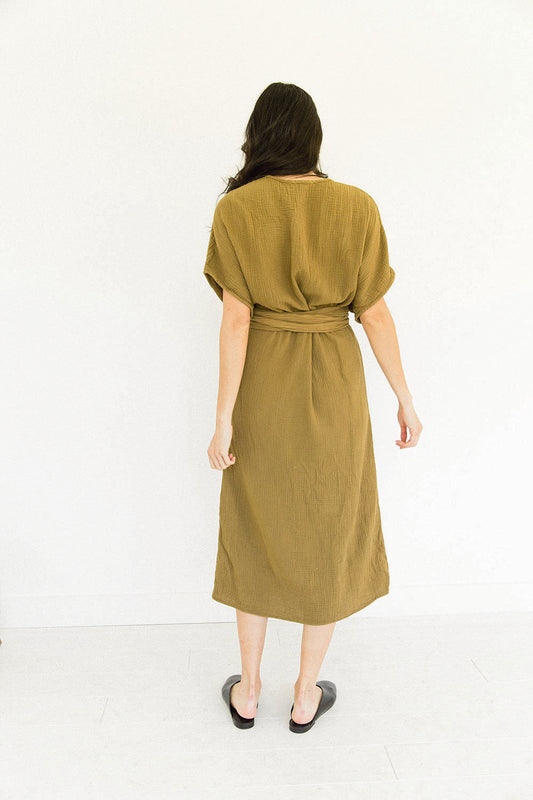 Chic Dolman Dress in Tapenade